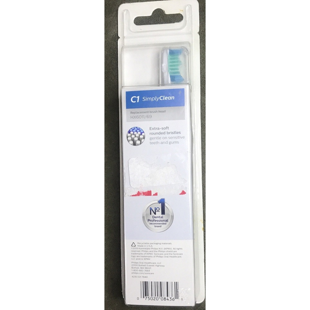 Philips Sonicare HX6011/69 Simply Clean Toothbrush Replacement Head‎ Medium